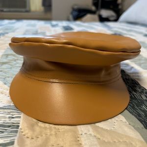 Lack of Color Leather Biker Cap- Tan